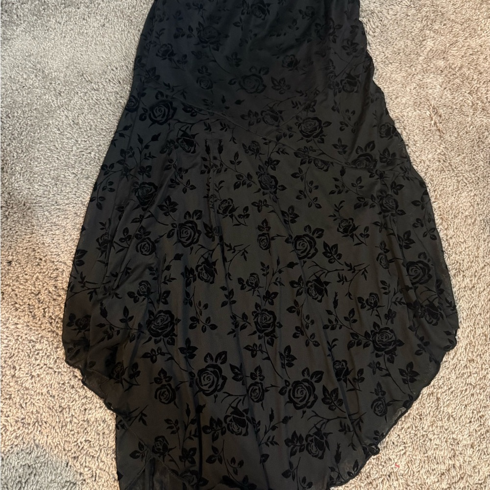 Elegant Black Floral Women's Skirt